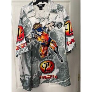 unique ZAM Collection button front Shirt XL superhero anime shirt!